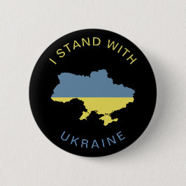Ich stehe mit der ukrainischen Nationalflaggenkart Button