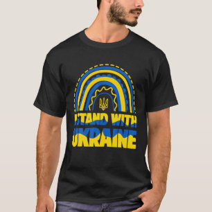Ich stehe mit der ukrainischen Regenbogenflagge T-Shirt