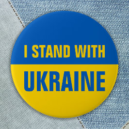 Ich stehe mit der ukrainischen Solidarnosc-Flagge Button