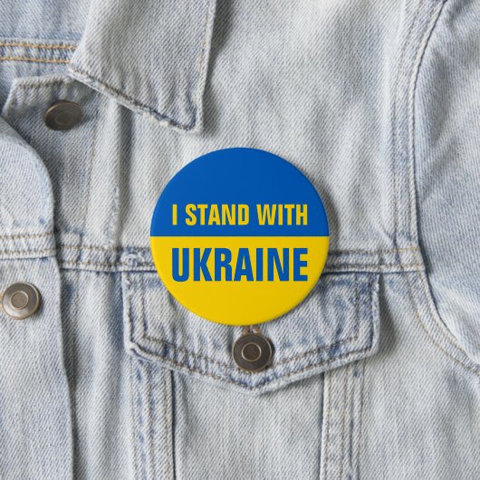 Ich stehe mit der ukrainischen Solidarnosc-Flagge Button (Beispiel)