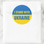 Ich stehe mit der ukrainischen Solidarnosc-Flagge Runder Aufkleber (Tasche)