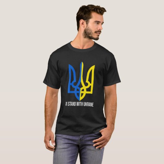 Ich stehe mit der Unterstützung der Ukraine durch  T-Shirt (Vorne ganz)