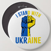 Ich stehe mit der Unterstützung der Ukraine für di Button (Vorne & Hinten)
