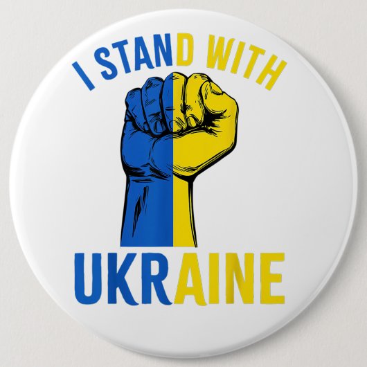 Ich stehe mit der Unterstützung der Ukraine für di Button (Vorderseite)