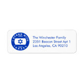 Ich stehe mit der weißen blauen Flagge Israels Rüc (Vorne)