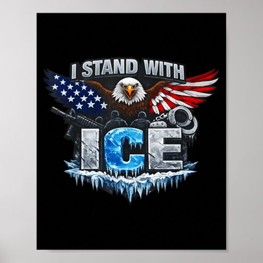 Ich stehe mit Eisstütze Eis Poster (Vorne)