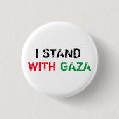Ich stehe mit Gaza-Grunge in Not geratene Typograf Button (Vorderseite)