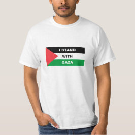 Ich stehe mit Gaza-Palästina-Flagge patriotischen  T-Shirt