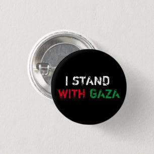 Ich stehe mit Gazastreifen in Not geratener Grunge Button