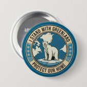 Ich stehe mit Grönland Eisbär Button (Vorne & Hinten)