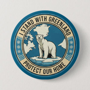 Ich stehe mit Grönland Eisbär Button