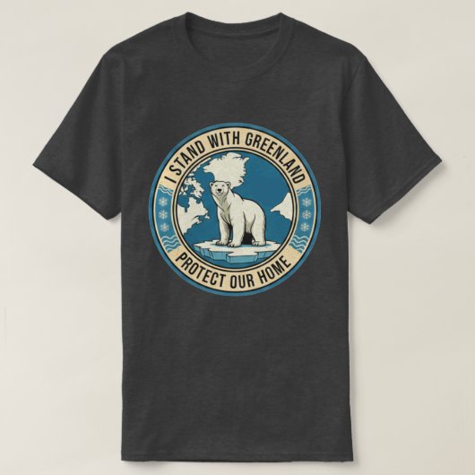 Ich stehe mit Grönland Eisbär T-Shirt (Design vorne)