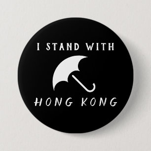 Ich stehe mit Hongkong Button