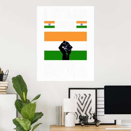 Ich stehe mit India Poster (Heimbüro)