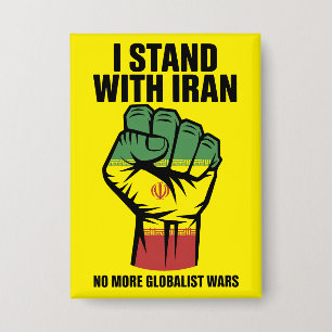 Ich stehe mit Iran Anti-Kriegs-Button Button