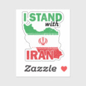 Ich stehe mit Iran Aufkleber (Blatt)