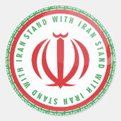 Ich stehe mit Iran Runder Aufkleber (Vorderseite)