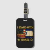 Ich stehe mit Israel Amerika-Flagge Gepäckanhänger (Vorderseite Vertikal)