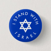 Ich stehe mit Israel blau-weiß Star von David Button (Vorderseite)