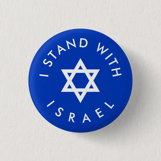 Ich stehe mit Israel blau-weiß Star von David Button (Vorderseite)