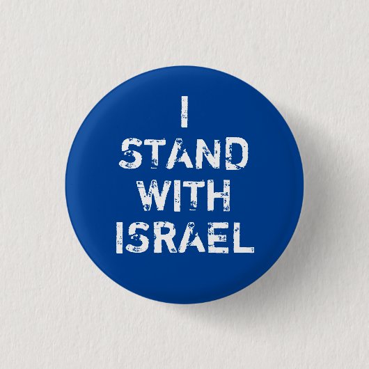 Ich stehe mit Israel blauer weißer Not leidender T Button (Vorderseite)