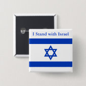 Ich stehe mit Israel Button (Vorne & Hinten)