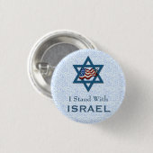 Ich stehe mit Israel Button (Vorne & Hinten)