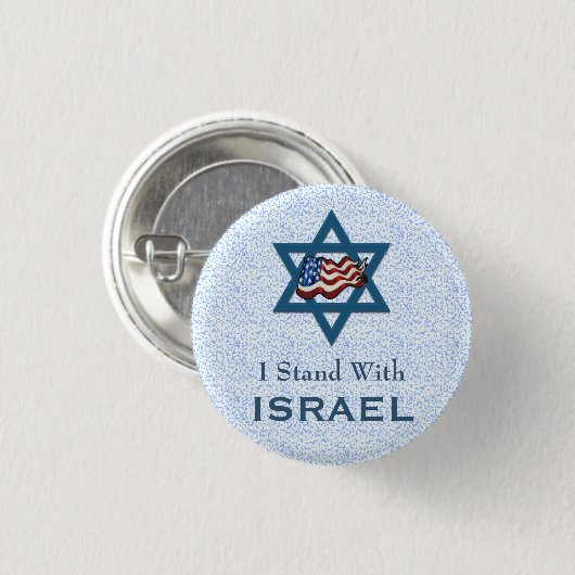 Ich stehe mit Israel Button (Vorne & Hinten)