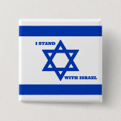 Ich stehe mit Israel Flag Star von David Button (Vorderseite)