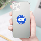 Ich stehe mit Israel in einem blauen Brauch Aufkleber (Telefon)