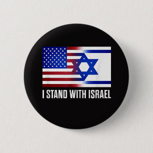 Ich stehe mit Israel patriotisch Button