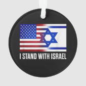 Ich stehe mit Israel patriotisch Ornament (Rückseite)