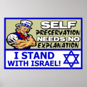 Ich stehe mit Israel! Poster (Vorne)