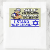 Ich stehe mit Israel! Rechteckiger Aufkleber (Tasche)