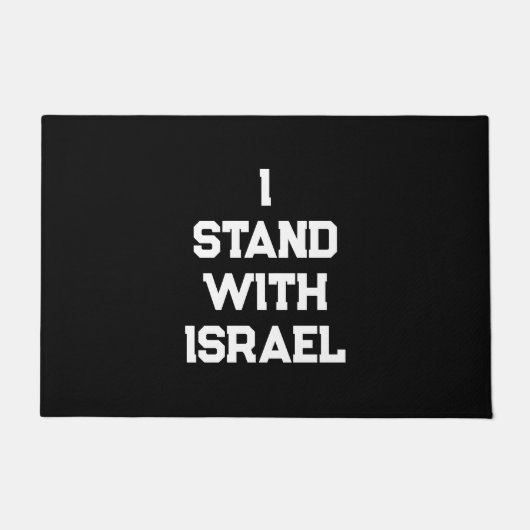 Ich stehe mit Israel Schwarz-weiß serf Text modern Fußmatte (Vorderseite)