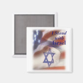Ich stehe mit Israel Star von David auf der Flagge Magnet (Vorderseite/Rückseite)