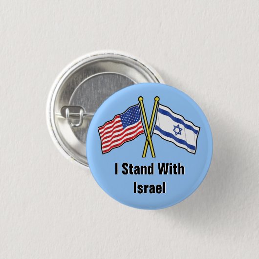 Ich stehe mit Israel-Taste Button (Vorne & Hinten)