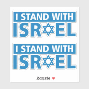 Ich stehe mit Israel Trucker Hat Aufkleber