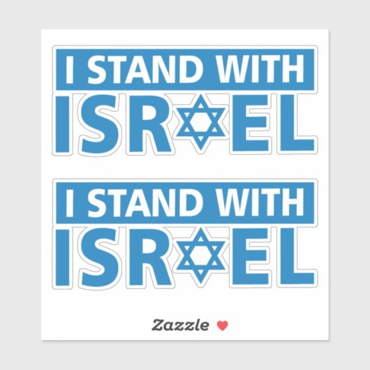 Ich stehe mit Israel Trucker Hat Aufkleber (Blatt)
