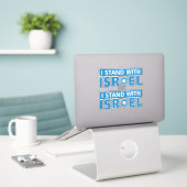 Ich stehe mit Israel Trucker Hat Aufkleber (Laptop auf Schreibtisch)