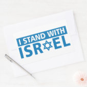 Ich stehe mit Israel Trucker Hat Rechteckiger Aufkleber (Umschlag)