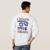 Ich stehe mit Israel und der Menschheit T-Shirt (Schwarz voll)