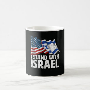 Ich stehe mit Israel USA Amerikanische Flagge Kaffeetasse