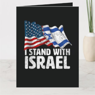 Ich stehe mit Israel USA Amerikanische Flagge Karte