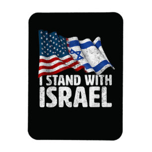 Ich stehe mit Israel USA Amerikanische Flagge Magnet