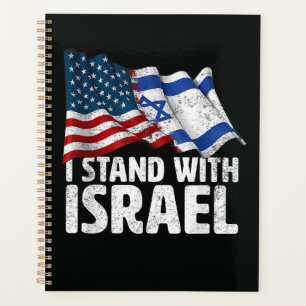 Ich stehe mit Israel USA Amerikanische Flagge Planer