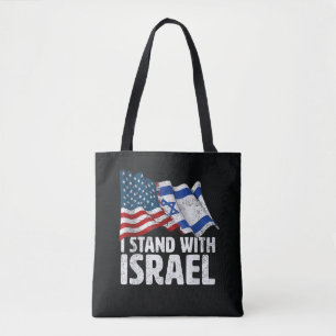 Ich stehe mit Israel USA Amerikanische Flagge Tasche