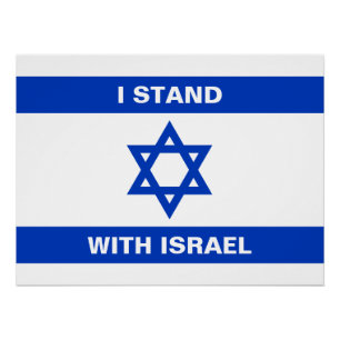Ich stehe mit Israel Zoll Text Israel Flaggen Hoch Poster