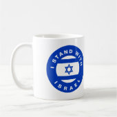 Ich stehe mit Israel-Zoll-Text und -Flagge Kaffeetasse (Links)