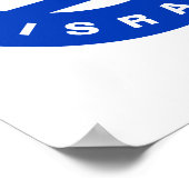 Ich stehe mit Israel-Zoll-Text und -Flagge Poster (Ecke)